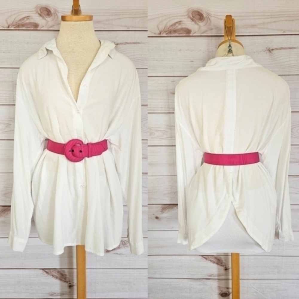 Yves Saint Laurent Rive Gauche Woven Cinch Waist Belt in Pink Size 28 - Picture 10 of 10